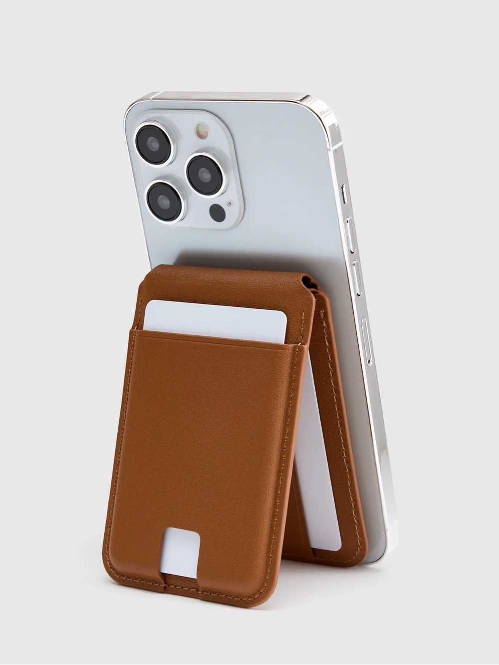 QUINCE Leather MagSafe Wallet & Phone Stand Cognac 8102